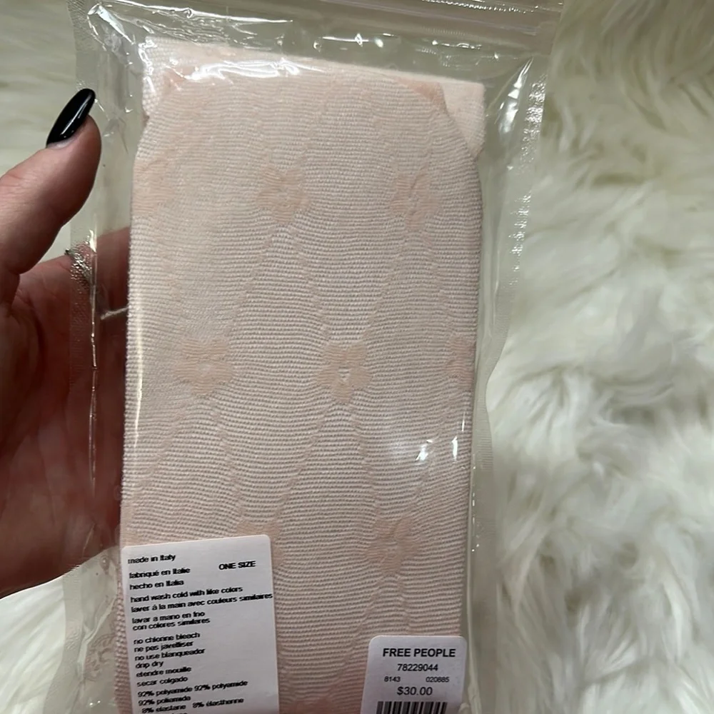 NIP Free People Pink floral Tights - Picture 4 of 4